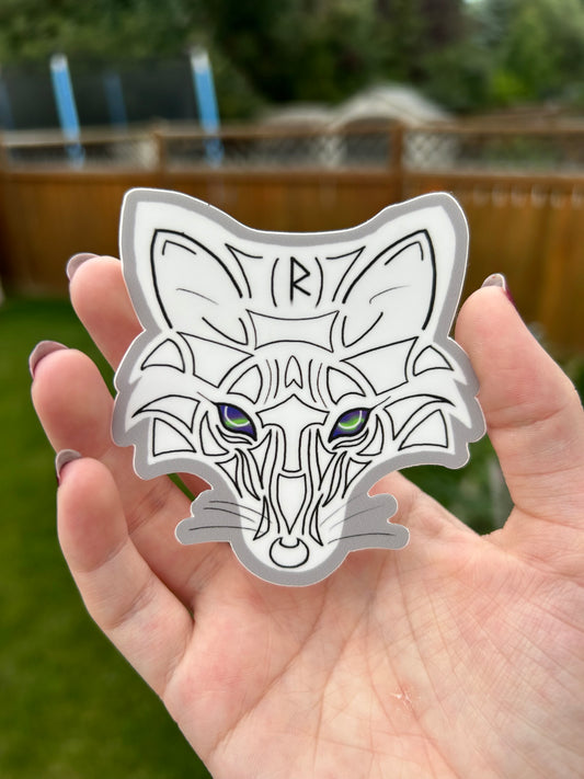 Full Moon Wolf Sticker